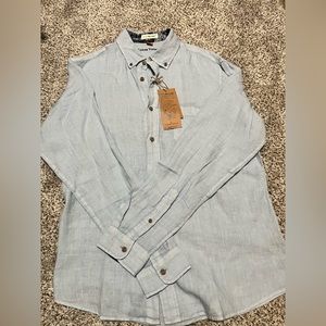 Tailor Vintage Long Sleeve Linen Button-up Shirt